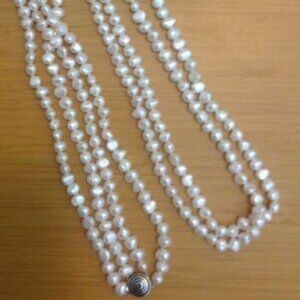 Fresh Water Rope Double Pearl Necklace